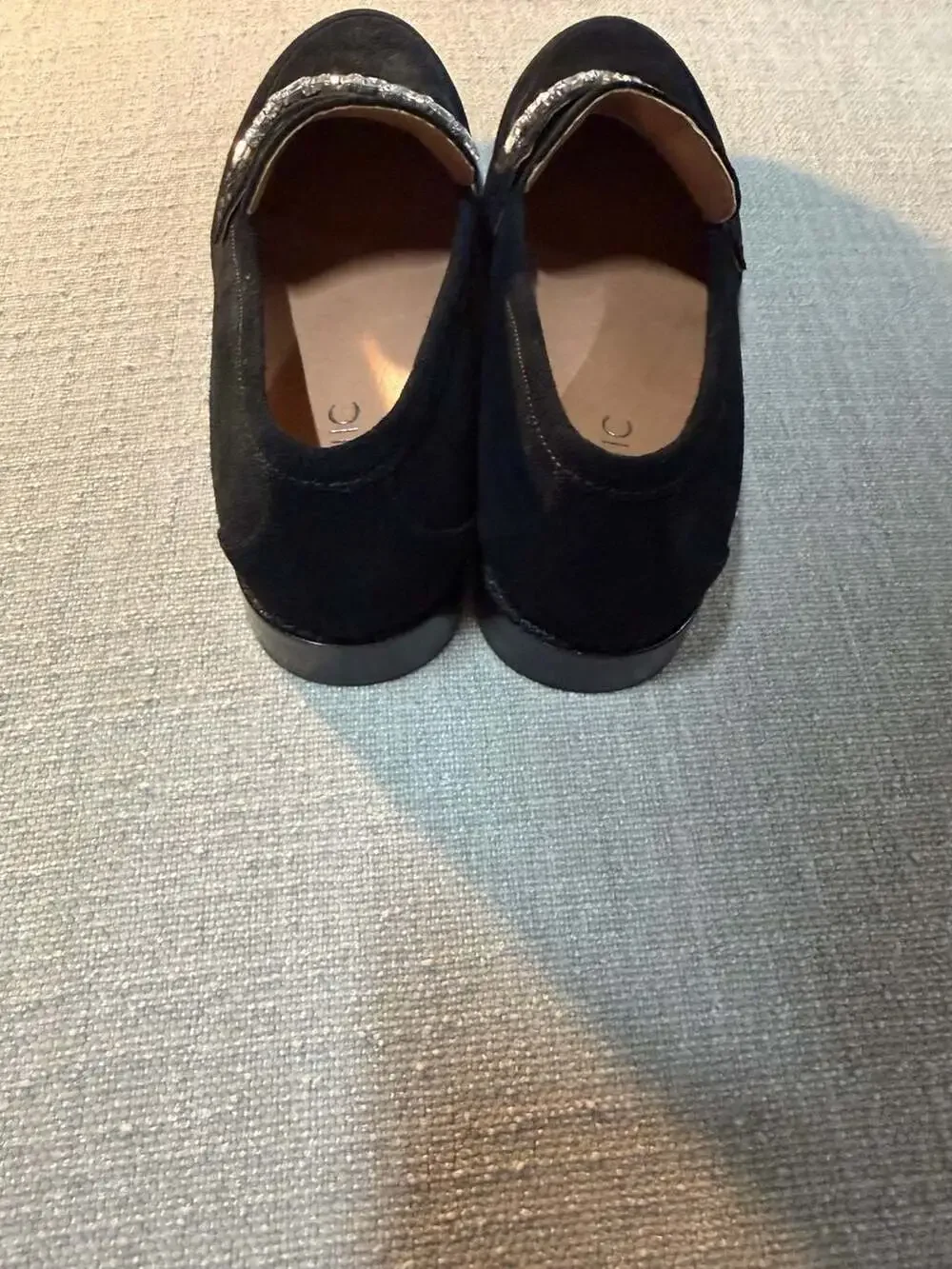 Vionic Avvy Jeweled Black Suede Loafers Size 7.5